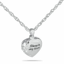 Load image into Gallery viewer, Always in my Heart Stainless Steel Pendant/Necklace Cremation Urn for Ashes

