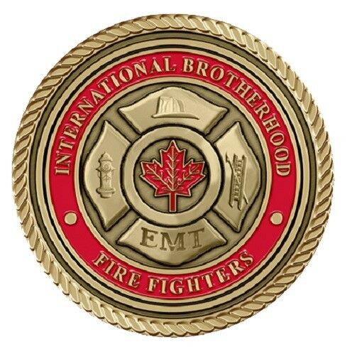 Canadian Firefighters Medallion for Box Cremation Urn/Flag Case -2 Inch Diameter