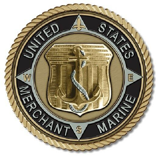 Merchant Marine Medallion for Box Cremation Urn/Flag Case - 3 Inch Diameter