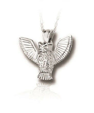 Load image into Gallery viewer, Sterling Silver Wise Owl Funeral Cremation Urn Pendant for Ashes w/Chain

