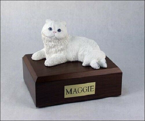 Persian White Cat Figurine Pet Cremation Urn Available 3 Diff Colors & 4 Sizes
