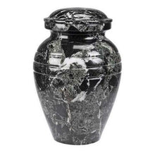 Load image into Gallery viewer, Set of Adult (205 cubic inch) &amp; Keepsake (3 inch) Marble Funeral Cremation Urns
