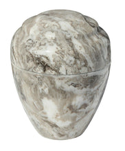 Load image into Gallery viewer, Small/Keepsake 18 Cubic Inch Beige Vase Cultured Marble Cremation Urn for Ashes
