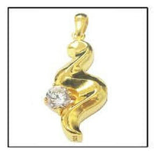 Load image into Gallery viewer, Curvy Diamond 24k Gold Plated Sterling Silver Cremation Urn Pendant w/Chain
