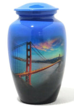 Load image into Gallery viewer, Small/Keepsake 3 Cubic Inch Golden Gate Bridge Aluminum Cremation Urn for Ashes

