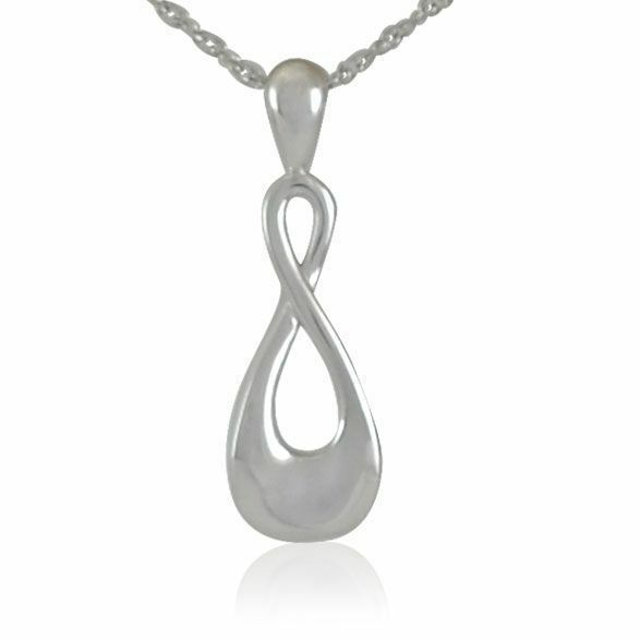 Sterling Silver Infinity Pendant/Necklace Funeral Cremation Urn for Ashes