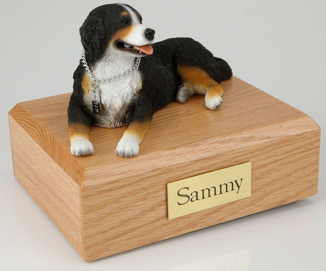 Bernese Mountain Dog Pet Funeral Cremation Urn Avail in 3 Diff Colors & 4 Sizes