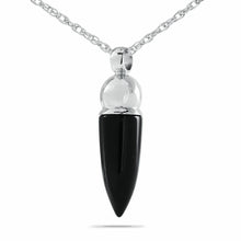 Load image into Gallery viewer, Black &amp; Silver Stainless Steel Pendant/Necklace Funeral Cremation Urn for Ashes
