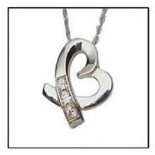 Load image into Gallery viewer, Sterling Silver Caring Heart Funeral Cremation Urn Pendant w/Chain for Ashes
