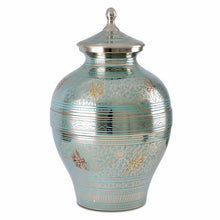 Load image into Gallery viewer, Small/Keepsake 75 Cubic Inch Blue Celestial Butterflies Child Cremation Urn
