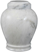 Load image into Gallery viewer, Large/Adult 220 Cubic Inch Embrace Antique White Marble Funeral Cremation Urn
