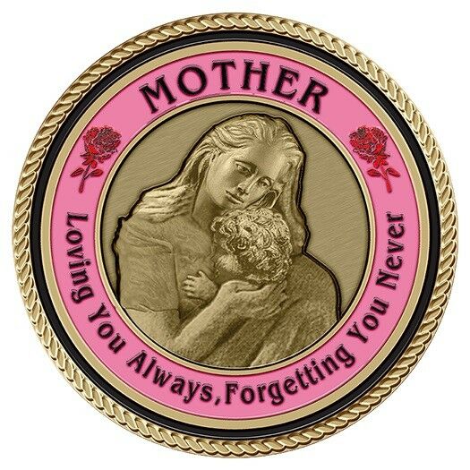 Mother's Tilt Medallion for Box Cremation Urn/Flag Case - 2 Inch Diameter