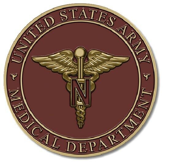 Army Nurse Medallion for Box Cremation Urn/Case - 2 Inch Diameter