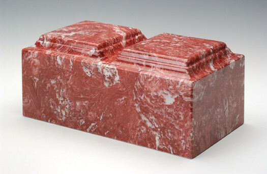 Classic Marble Rose Companion Funeral Cremation Urn, 420 Cubic Inch TSA Approved