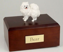 Load image into Gallery viewer, American Eskimo Min. Pet Funeral Cremation Urn Avail in 3 Diff Colors &amp; 4 Sizes
