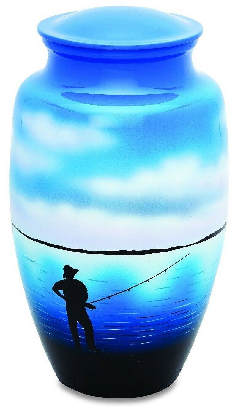 Fisherman Fishing 3 Cubic Inches Small/Keepsake Funeral Cremation Urn for Ashes