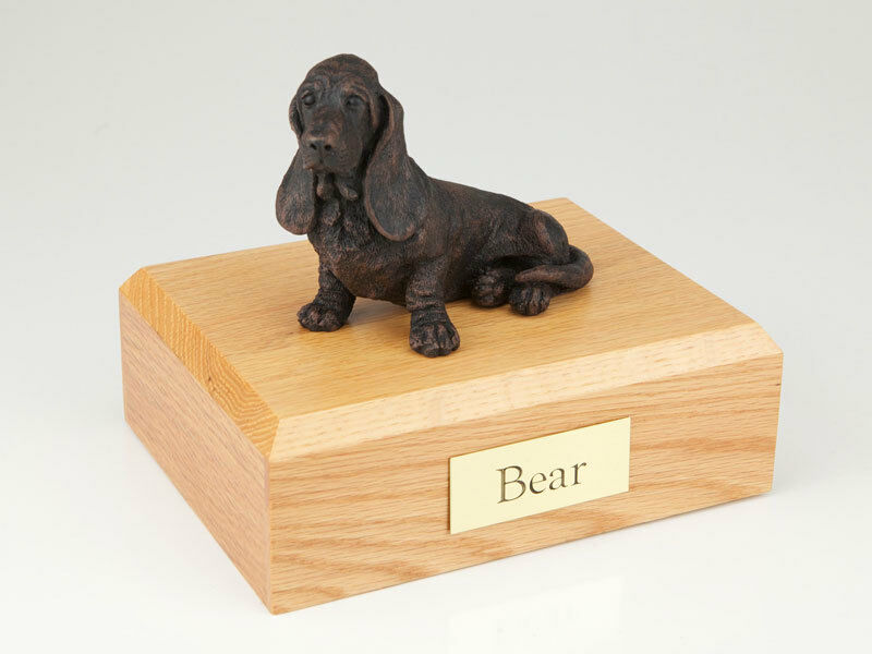 Basset Hound Pet Funeral Cremation Urn Available in 3 Different Colors & 4 Sizes