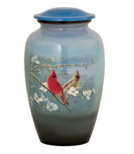 Load image into Gallery viewer, Cardinal Theme Stationery Box Set &amp; 200 Cubic Inch Funeral Cremation Urn
