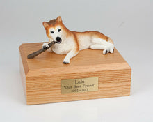 Load image into Gallery viewer, Husky, Red/White Stand Pet Cremation Urn Available in 3 Diff. Colors &amp; 4 Sizes
