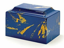 Load image into Gallery viewer, Marble Blue &amp; Gold Infant/Pet/Child Cremation Urn 100 Cubic Inches, TSA Approved

