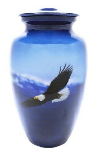 Small/Keepsake 3 Cubic Inch Soaring Eagle Aluminum Cremation Urn for Ashes