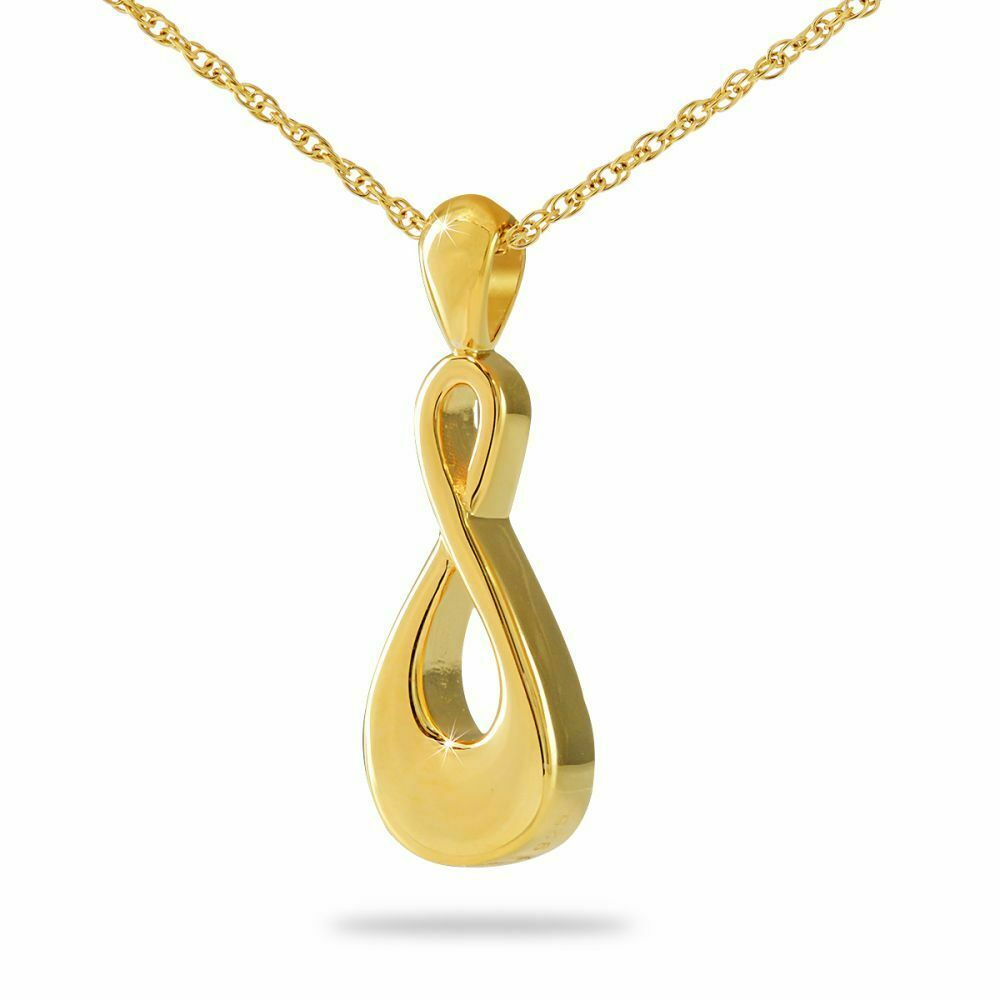 18K Solid Gold Infinity Symbol Pendant/Necklace Funeral Cremation Urn for Ashes