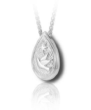 Load image into Gallery viewer, Sterling Silver Tear Drop Dove &amp; Star Funeral Cremation Urn Pendant w/Chain
