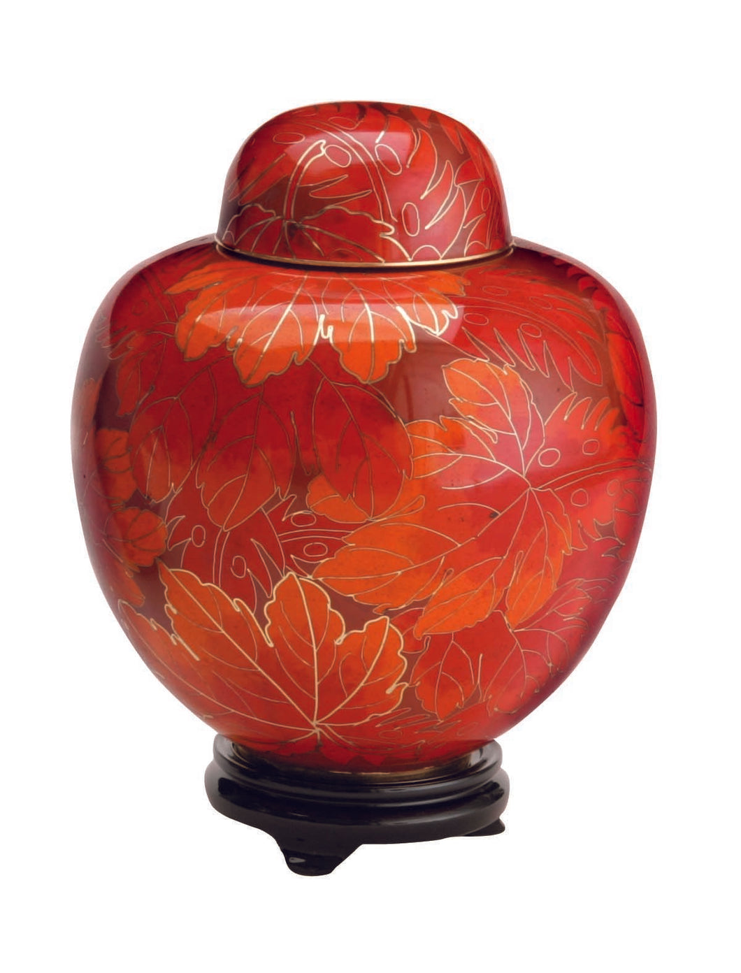 Large/Adult 210 Cubic Inches Fall Leaf Cloisonne Funeral Cremation Urn for Ashes