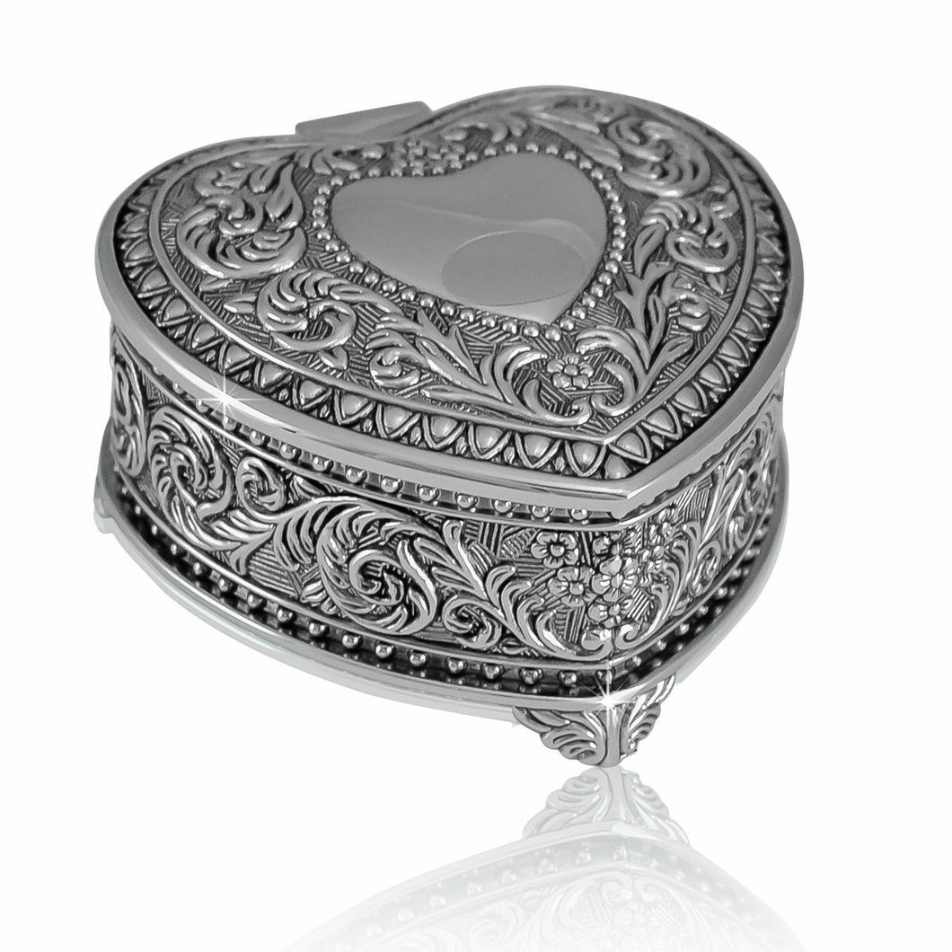 Small/Keepsake 9 Cubic Inch Nickel Classic Heart Infant Funeral Cremation Urn