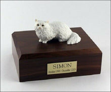 Load image into Gallery viewer, Angora Cat Figurine White Pet Cremation Urn Available 3 Different Colors 4 Sizes
