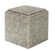 Load image into Gallery viewer, Large/Adult 280 Cubic Inch Beige Cultured Granite Cube Cremation Urn For Ashes
