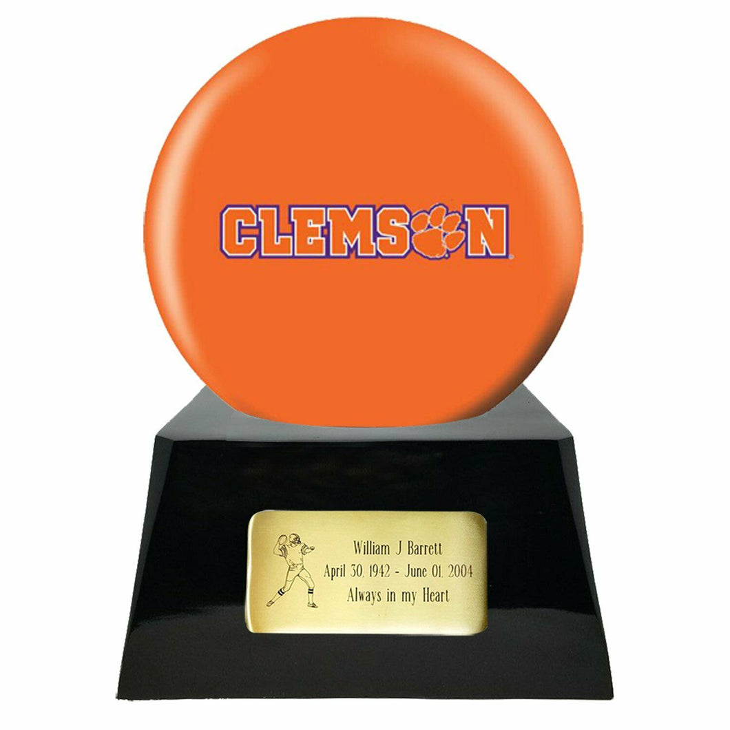 Large/Adult 200 Cubic Inch Clemson Tigers Metal Ball on Cremation Urn Base