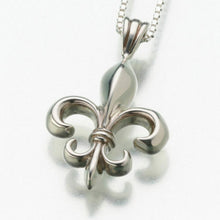Load image into Gallery viewer, Sterling Silver Fleur De Lis Memorial Jewelry Pendant Funeral Cremation Urn
