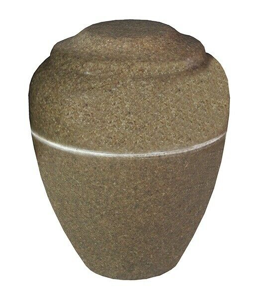 Small/Keepsake 18 Cubic Inch Brown Vase Cultured Granite Cremation Urn for Ashes