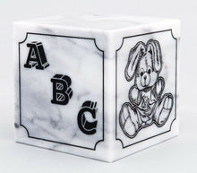 Load image into Gallery viewer, Small/Keepsake 20 Cubic Inch White Natural Marble Infant Urn for Cremation Bunny
