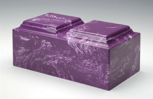 Classic Marble Amethyst Companion Cremation Urn, 425 Cubic Inches, TSA Approved