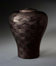 Load image into Gallery viewer, Lily Black Oak Wood Adult Funeral Cremation Urn, 210 Cubic Inches
