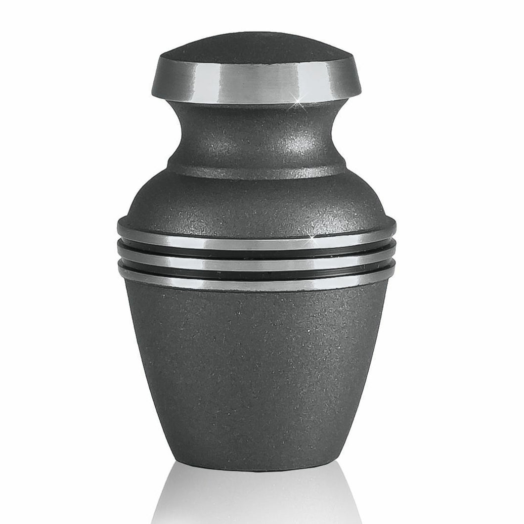 Small/Keepsake 4 Cubic Inches Gray Brass Funeral Cremation Urn for Ashes