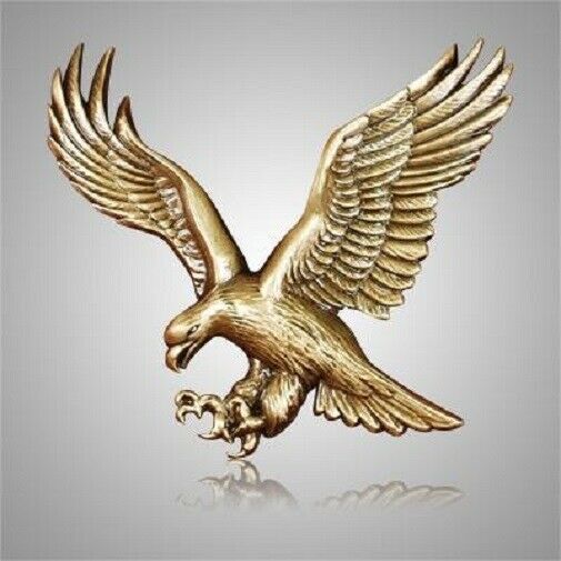Brass Flying Eagle Applique for Box/Cube Cremation Urn, Pewter Also Available
