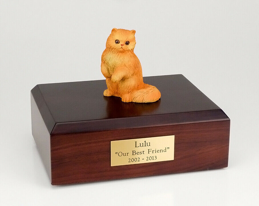 Persian Red Cat Figurine Pet Cremation Urn Available in 3 Diff. Colors & 4 Sizes