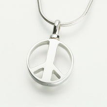 Load image into Gallery viewer, Sterling Silver Peace Sign Memorial Jewelry Pendant Funeral Cremation Urn
