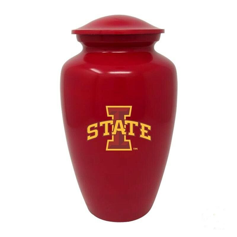 Large/Adult 220 Cubic Inch Iowa State Cyclones Red Aluminum Cremation Urn