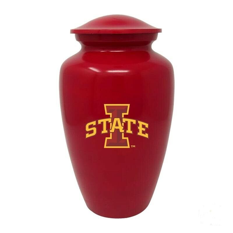 Large/Adult 220 Cubic Inch Iowa State Cyclones Red Aluminum Cremation Urn
