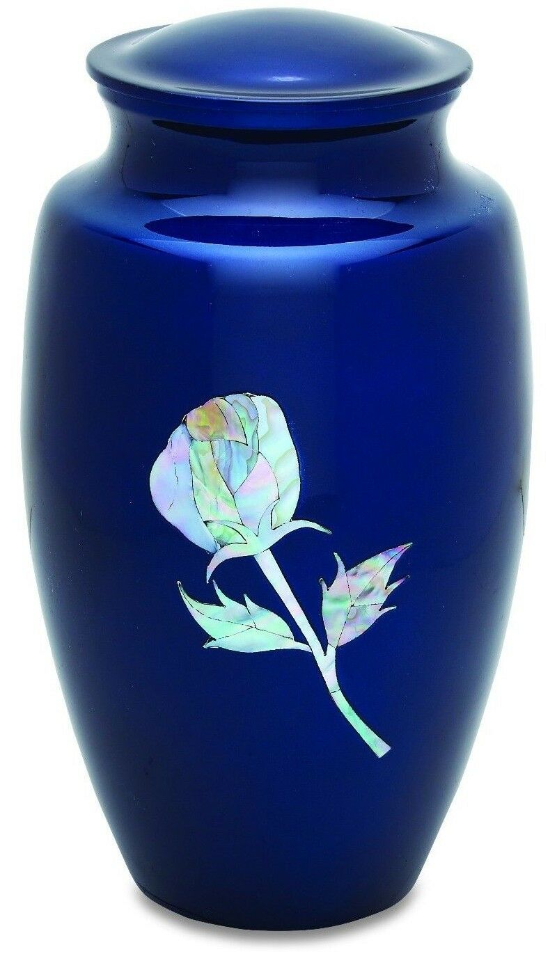 Blue Pearl Rose 210 Cubic Inches Large/Adult Funeral Cremation Urn for Ashes