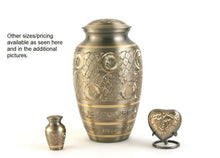 Load image into Gallery viewer, New, Brass Classic Platinum Keepsake Funeral Cremation Urn, 5 Cubic Inches
