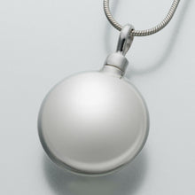Load image into Gallery viewer, Large Sterling Silver Round Pendant Funeral Cremation Jewelry Urn For Ashes
