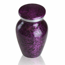 Load image into Gallery viewer, Small/Keepsake 4 Cubic Inches Purple Brass Funeral Cremation Urn for Ashes
