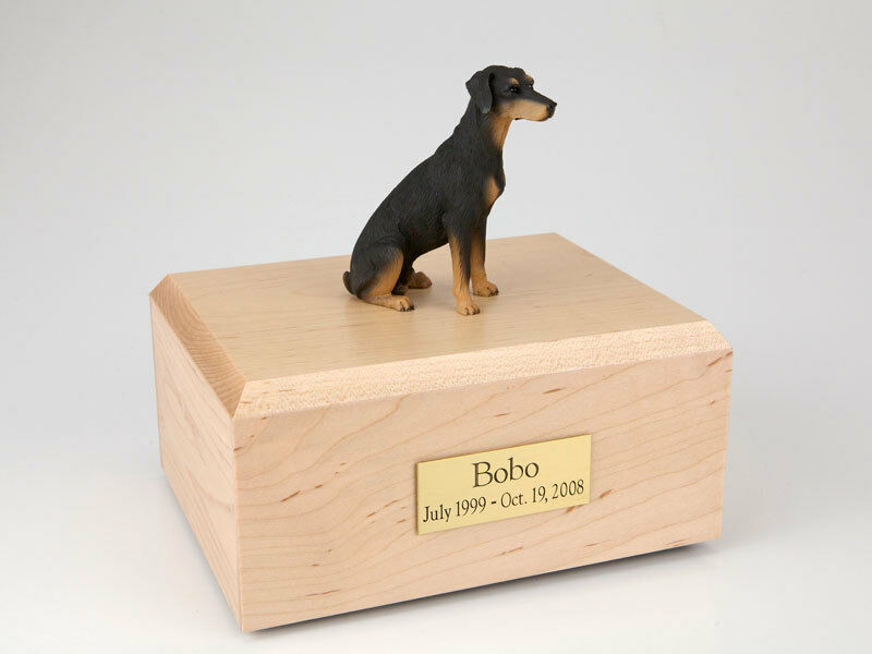 Doberman Ears Down Pet Funeral Cremation Urn Avail in 3 Dif Colors & 4 Sizes