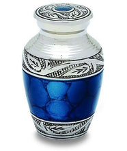 Load image into Gallery viewer, Grecian Blue 3 Cubic Inches Small/Keepsake Funeral Cremation Urn for Ashes
