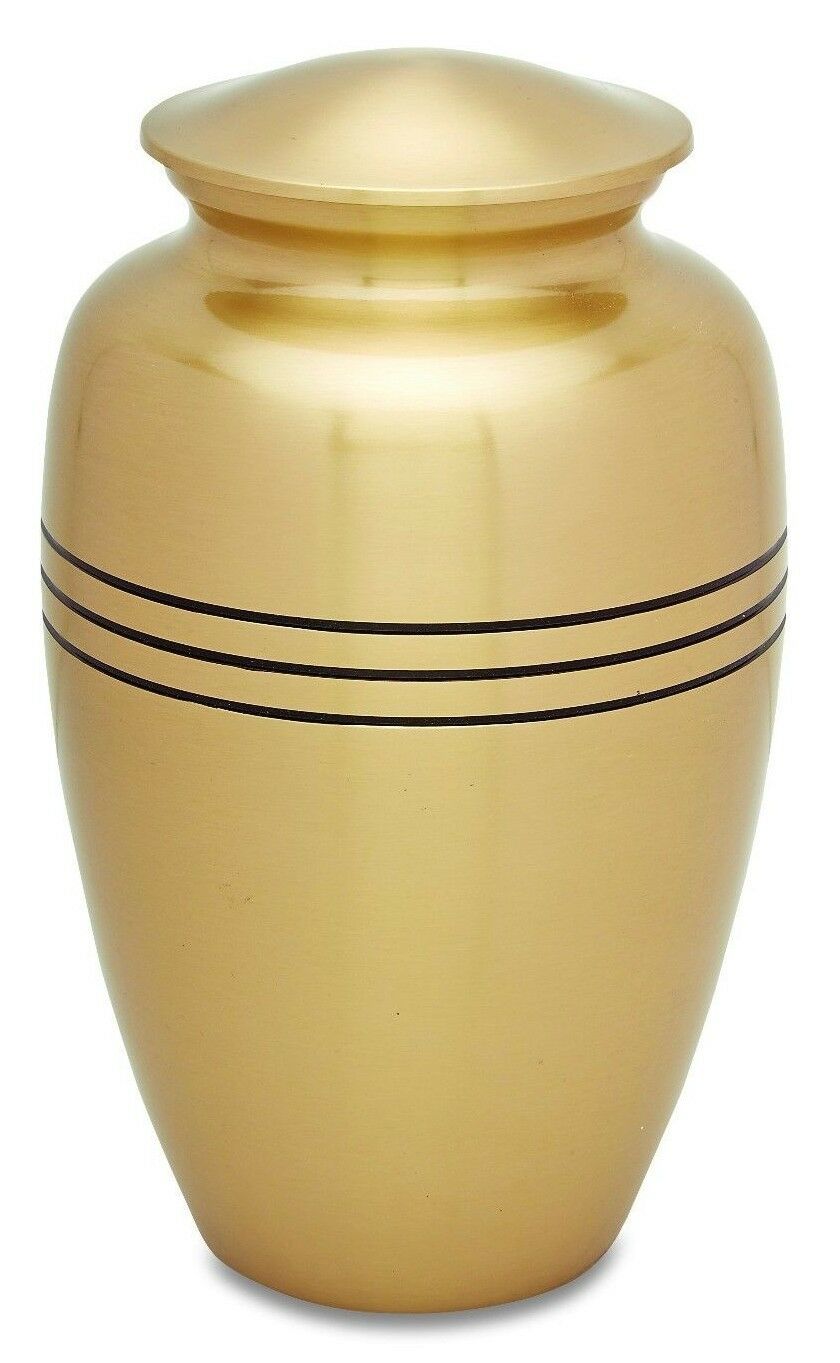 Classic Brass 210 Cubic Inches Large/Adult Funeral Cremation Urn for Ashes